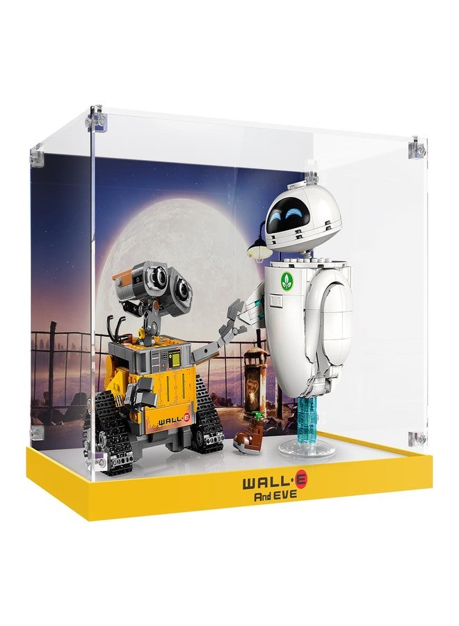 NAOCARD Acrylic Display Case for Lego 43279 Wall-E & EVE Building Set, High-Transparency Acrylic Box with UV Printed Background, Dustproof Storage Box for Collectibles, Ideal Gifts（Model Not Included - Image 1